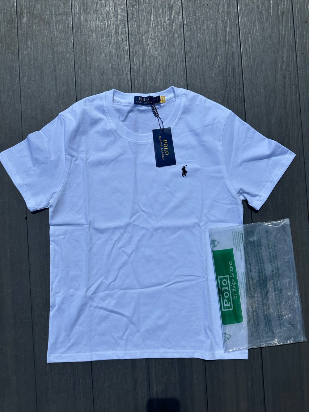 Polo by Ralph Lauren White Short-Sleeve Crewneck Tee with Navy Pony